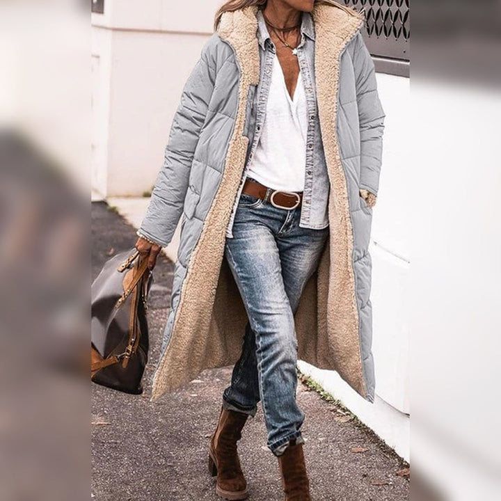 Classic Nova long ladies winter coat. Elegant, warm, and stylish outerwear for cold weather fashion and outdoor versatility.