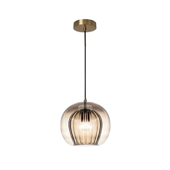 Modern aluminum-glass pendant lamp, providing elegant, adjustable LED lighting for any room.