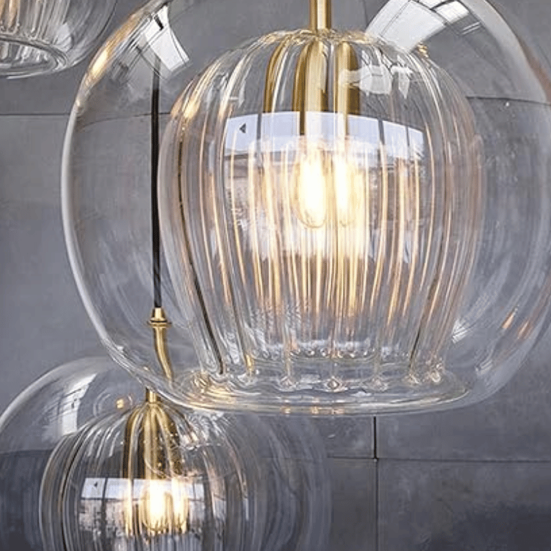 Versatile adjustable pendant lamp, perfect for dining room or living room, modern aluminum-glass.