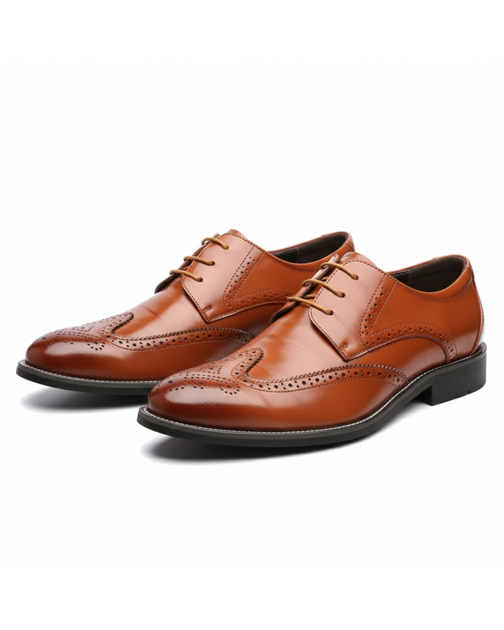 Elegant men's classic brogue oxford dress shoes, perfect for formal occasions, office & special events.