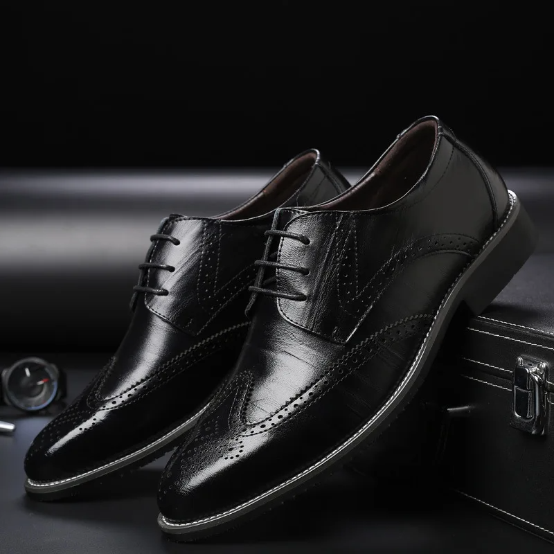 Men's fashion classic brogue oxford dress shoes, timeless style for formal occasions & professional attire.