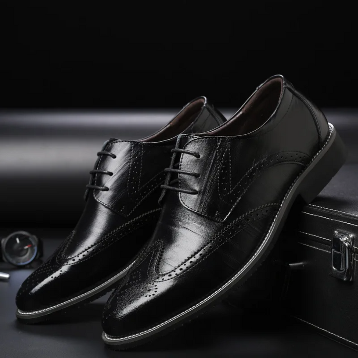 Men's fashion classic brogue oxford dress shoes, timeless style for formal occasions & professional attire.