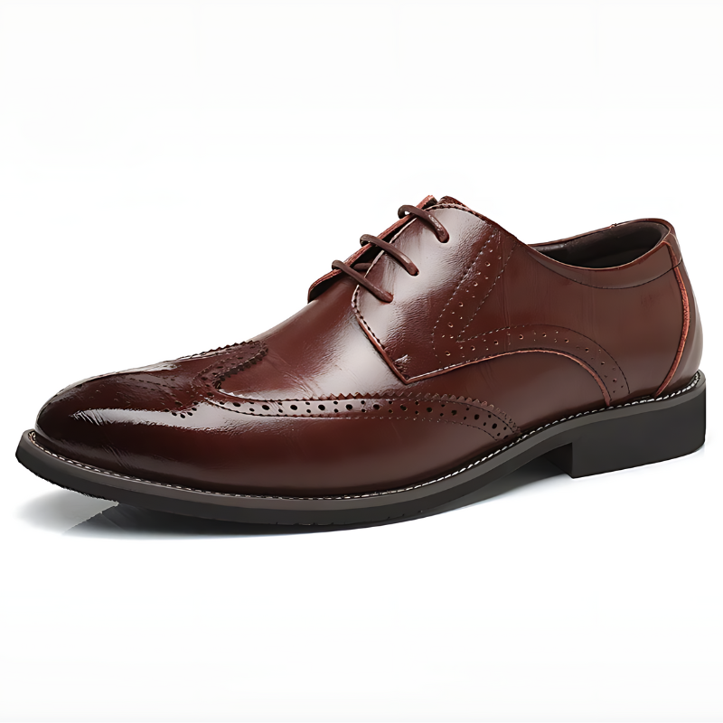 Premium men's classic brogue oxford dress shoes, durable and stylish for all formal and office environments.