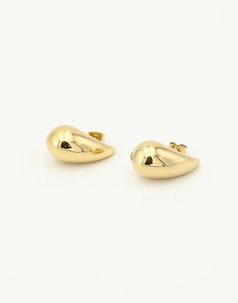 Minimalist droplet earrings in a sleek design, available in gold or silver. Dainty and elegant for women.