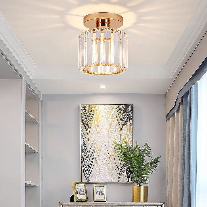 CrystalGlow elegant ceiling light, modern crystal flush mount for sparkling home lighting.