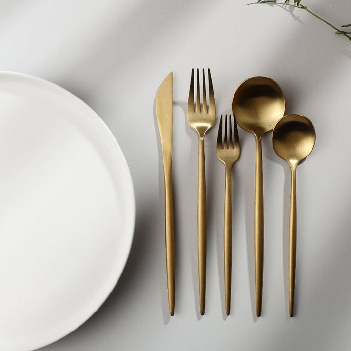 Hostess gift: modern minimalist flatware set, perfect for stylish entertaining.