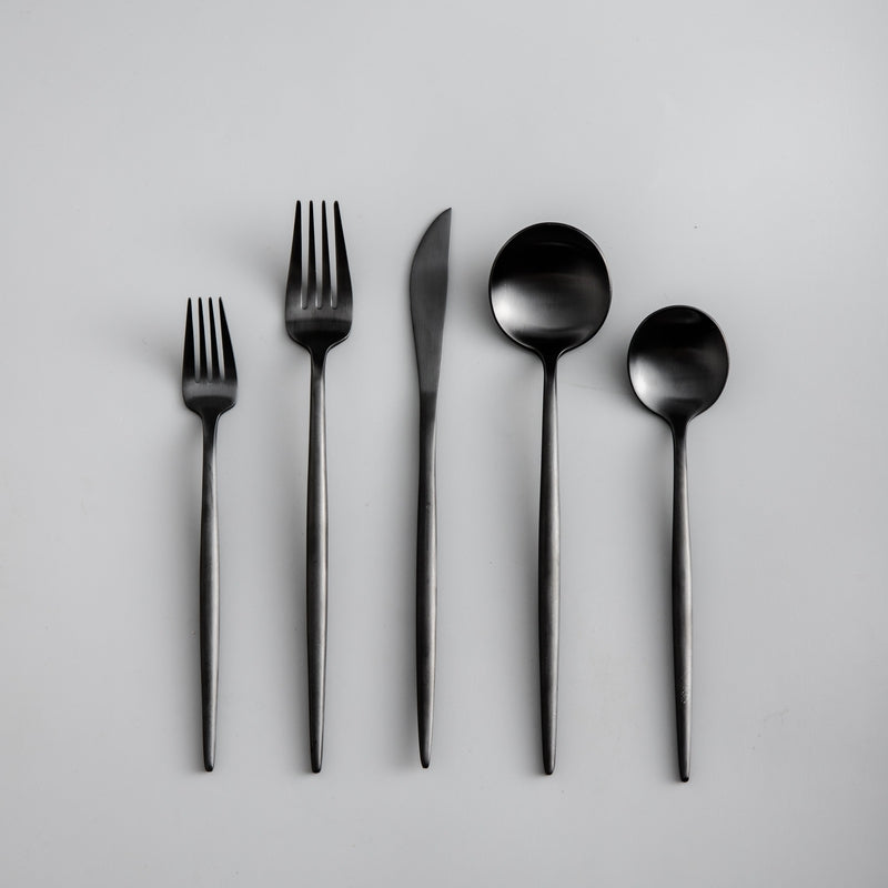 PureSet modern minimalist flatware, versatile tableware for any occasion.