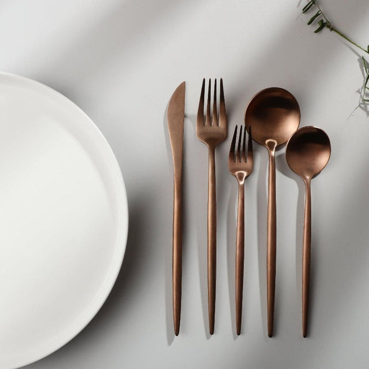 Upgrade your kitchen with this elegant modern minimalist flatware set.