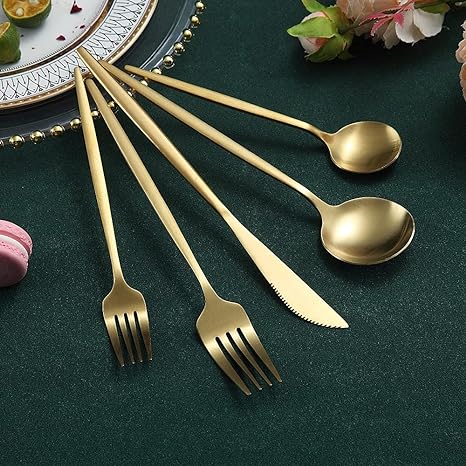 Durable minimalist flatware set, elegant cutlery for your modern dining table.