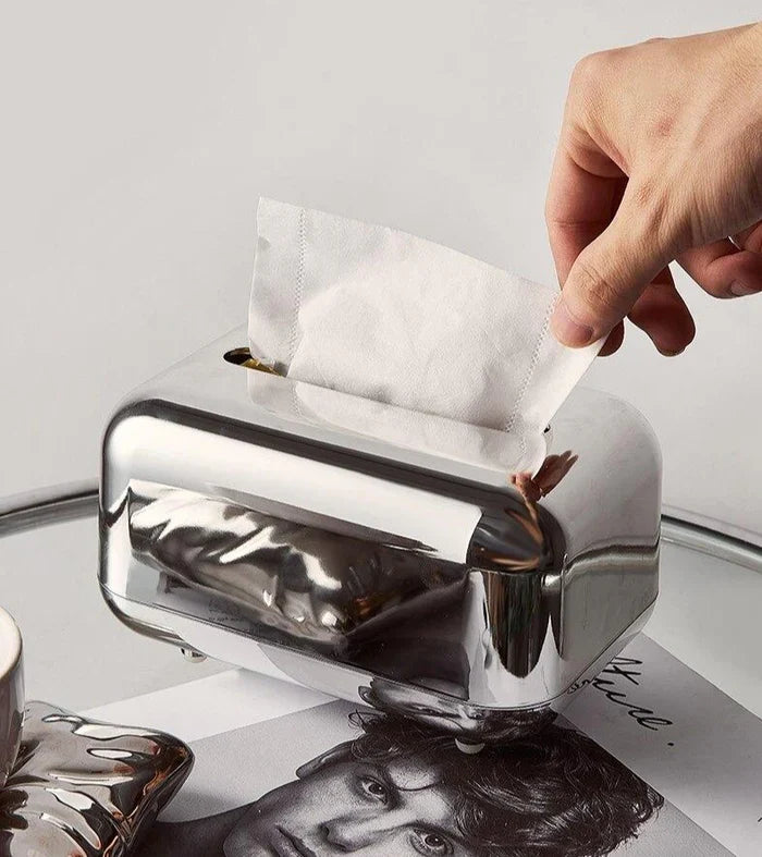 Luxury tissue box holder, ideal modern tabletop organizer for home decor.