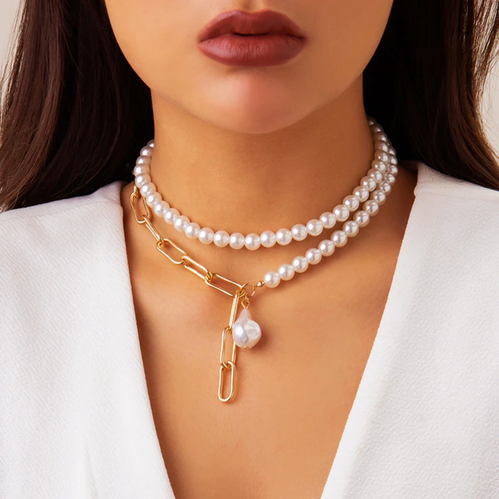 Elegant multi-layer pearl necklace, a perfect timeless gift for her, classic women's jewelry.