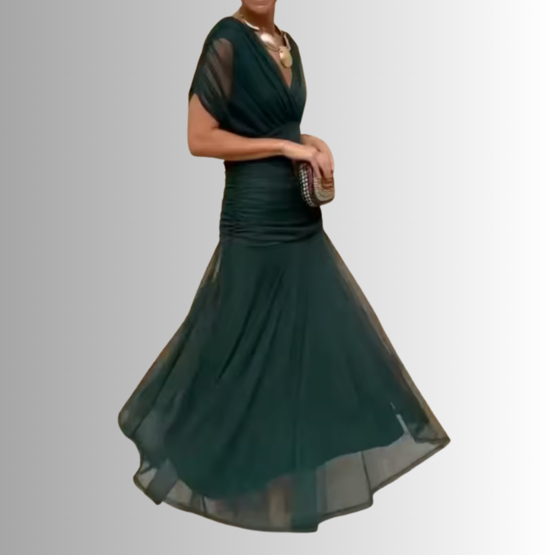 Elegant off-shoulder party maxi dress for women, perfect for evening celebrations & special events.