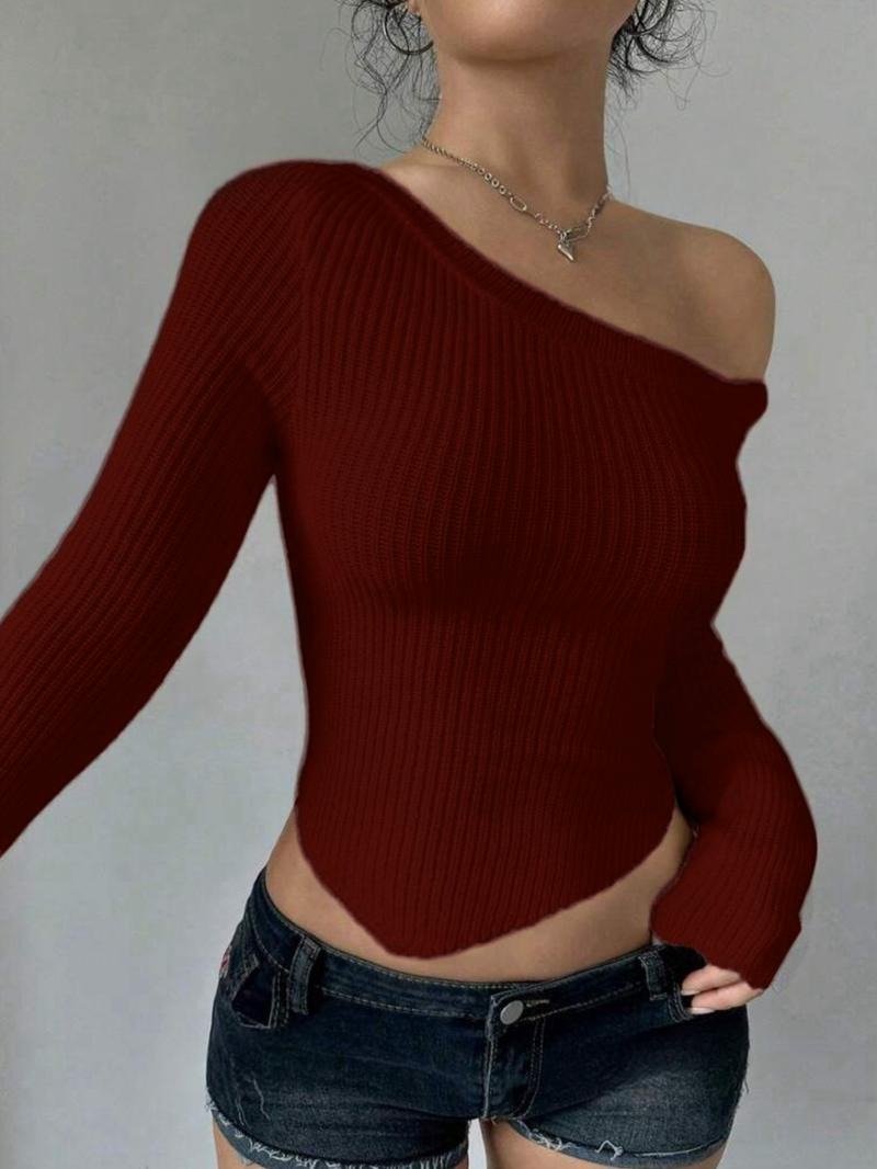 Black off-shoulder top for women, an elegant and versatile piece with a comfortable, flattering fit.