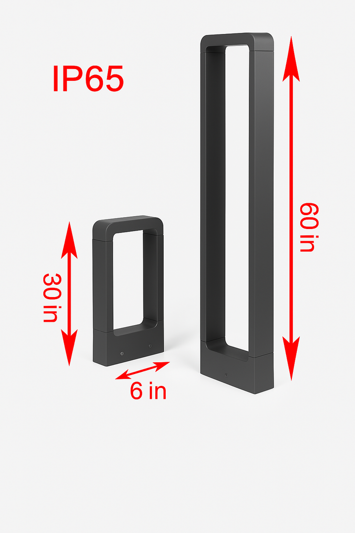 GardenGlow outdoor ground lamp, elegant grey LED pathway light, waterproof for modern landscape illumination.