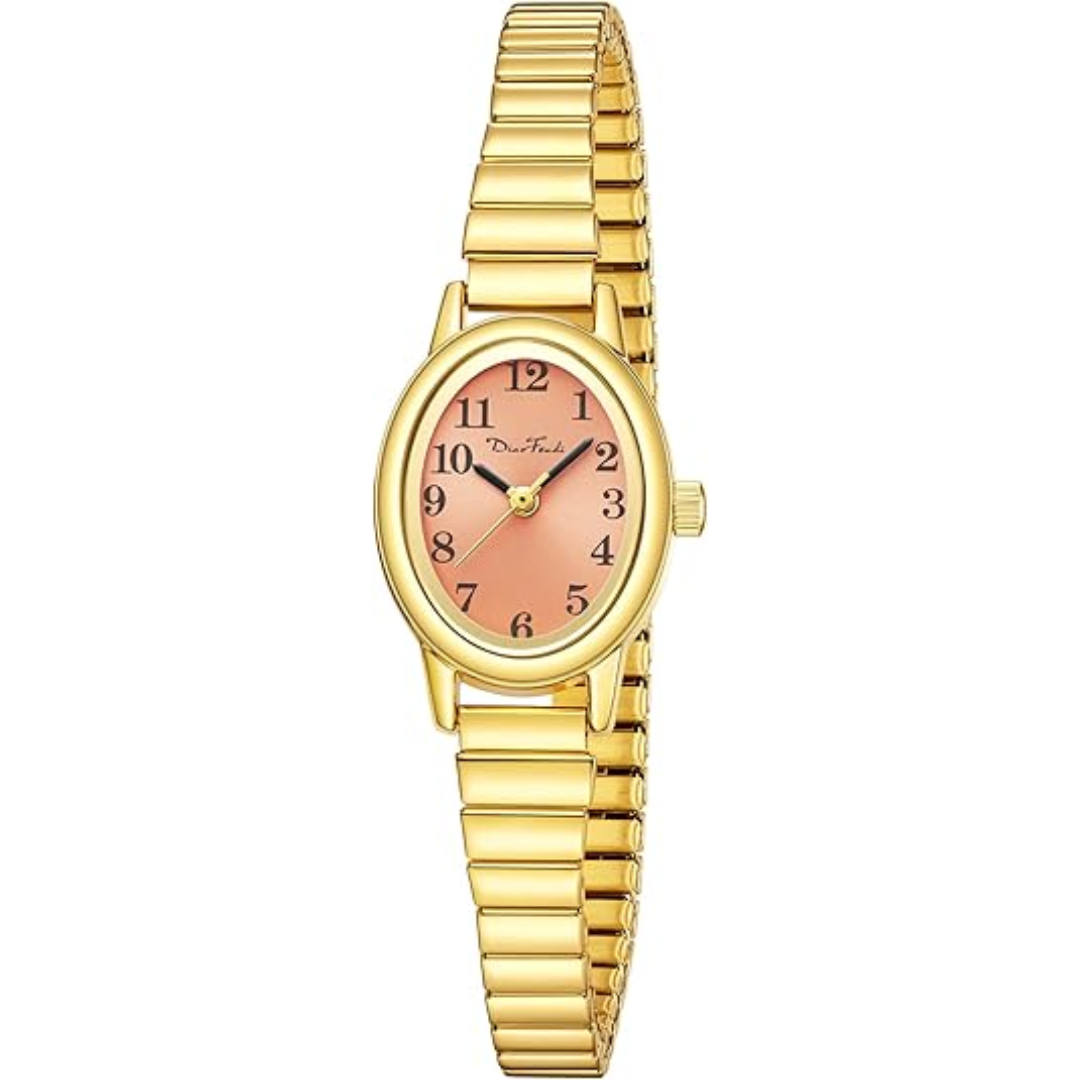Fashion accessory: Women's petite gold analog watch, perfect for a timeless and elegant wrist statement.