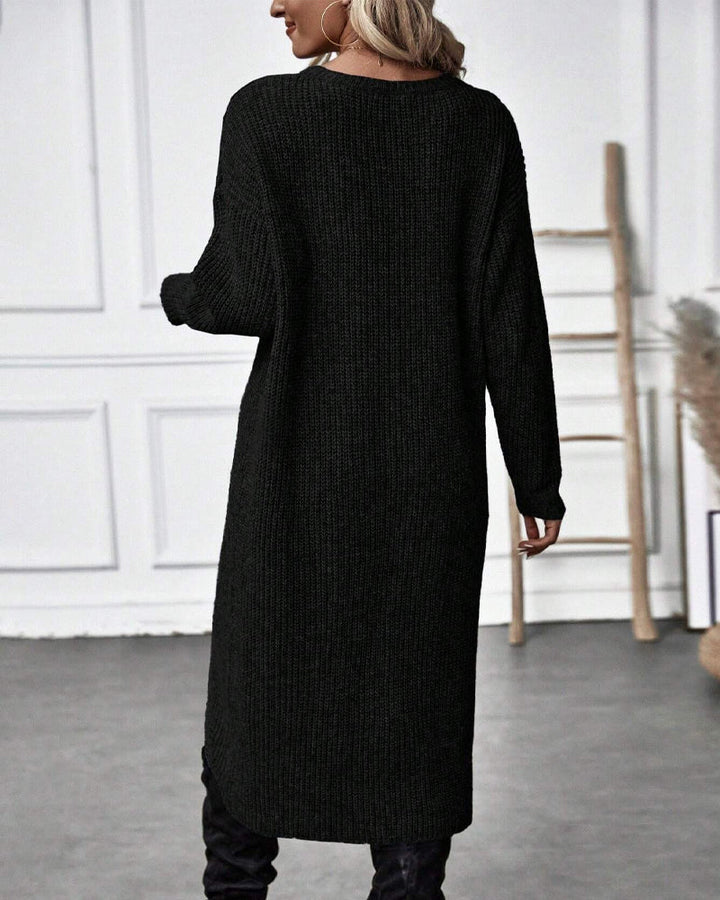 Simple yet chic women's plain sweater dress, versatile for all seasons and occasions.