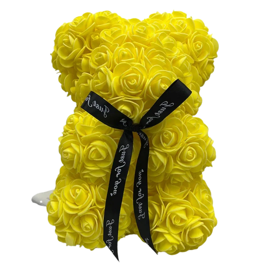 Handcrafted floral teddy bear, an eternal rose gift for loved ones on special occasions like anniversaries.