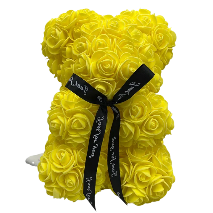Handcrafted floral teddy bear, an eternal rose gift for loved ones on special occasions like anniversaries.