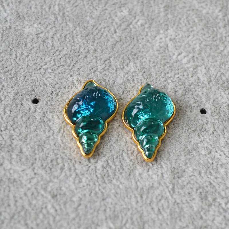 Women's accessories: stunning blue shell drop earrings, a fashionable and unique gift idea.