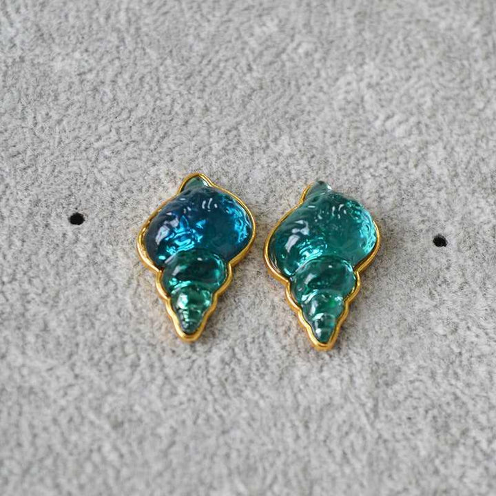 Women's accessories: stunning blue shell drop earrings, a fashionable and unique gift idea.