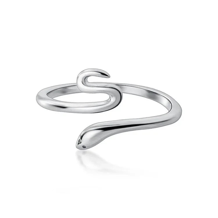 Adjustable snake ring for women, a meaningful transformation symbol. Stylish and unique gift. Fashionable jewelry.