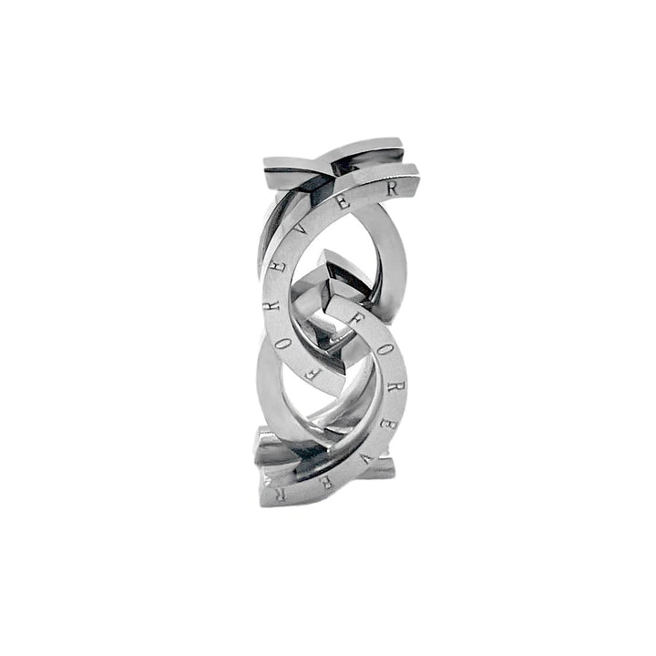 Elegant silver Eterna transformable ring & pendant, versatile women's jewelry. Converts from ring to necklace.