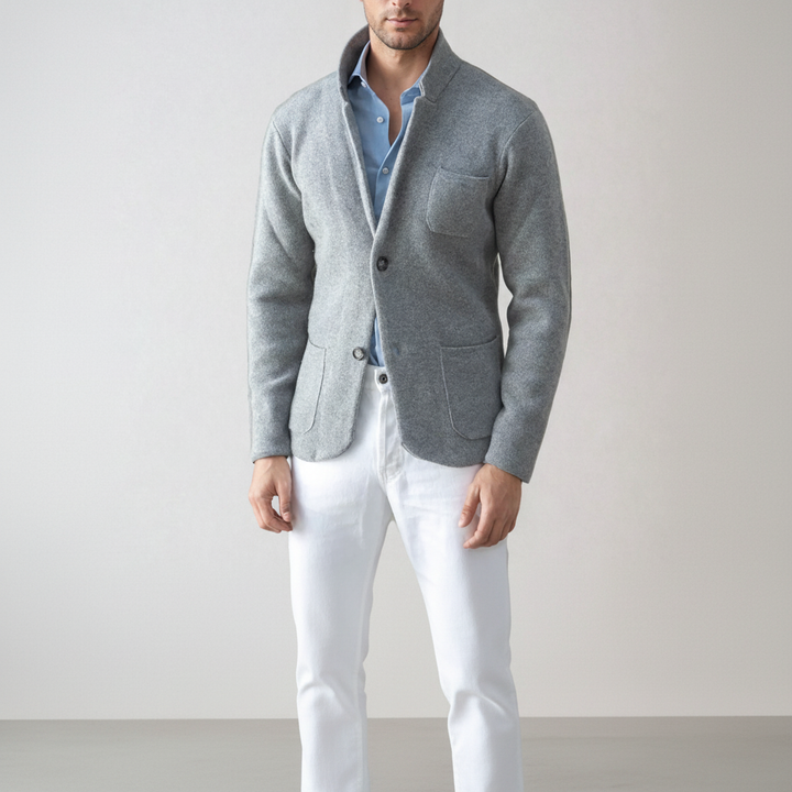 Back view of a sophisticated Erik men's blazer, showcasing its tailored slim fit