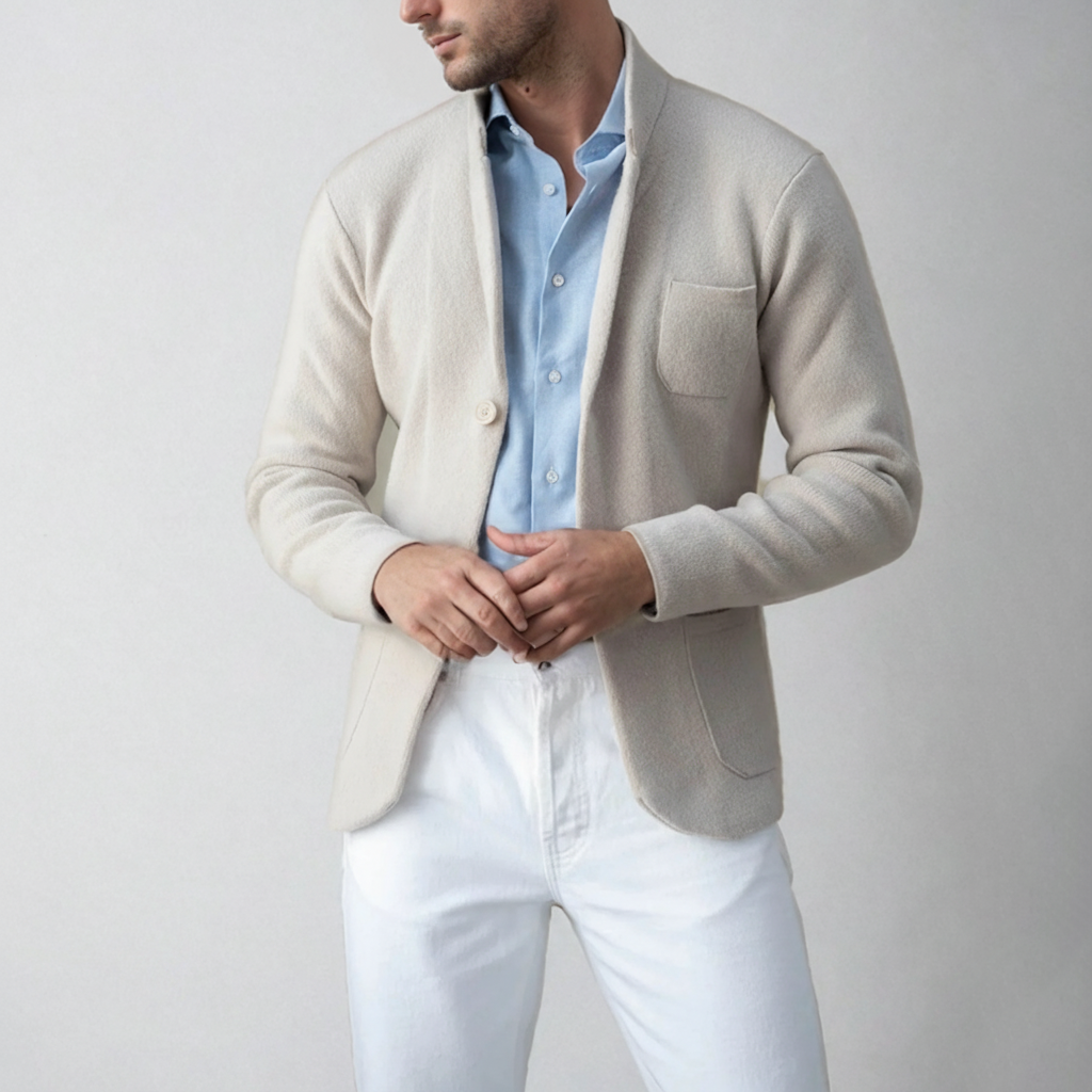 Men's blazer for formal or casual occasions, emphasizing the elegant and versatile design
