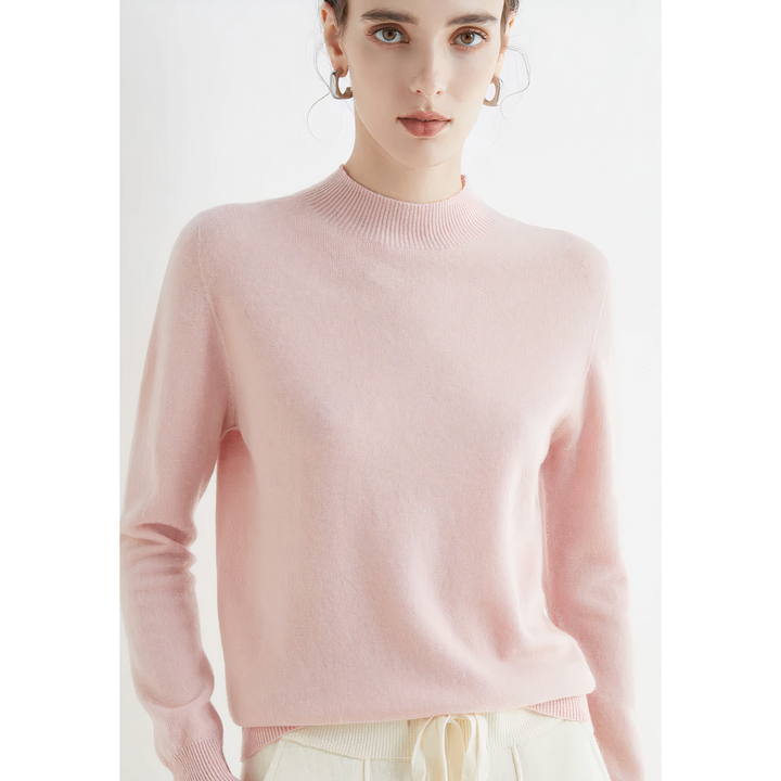 Warm long sleeve soft knit pullover sweater for women, essential for elegant fall & winter fashion comfort.