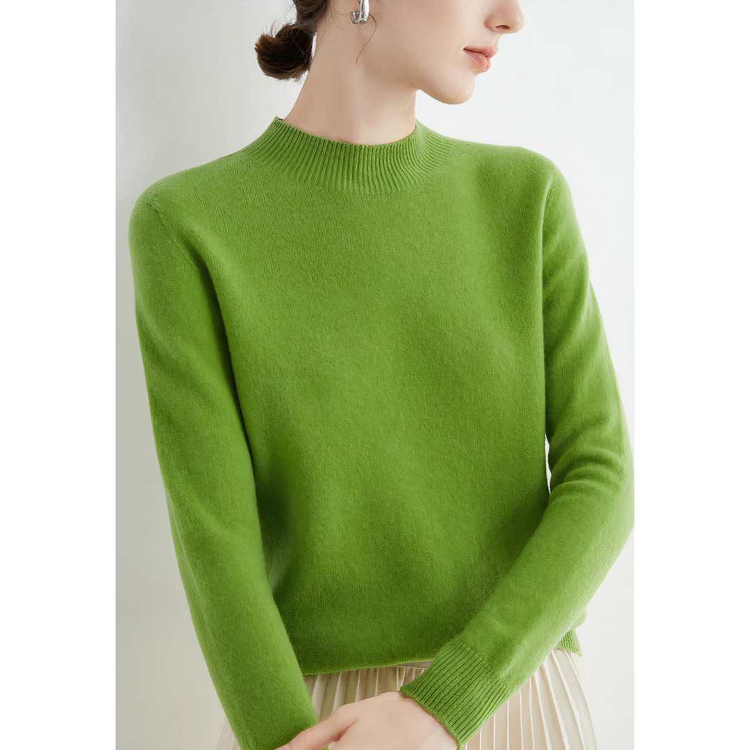 Women's elegant soft knit long sleeve pullover sweater, a comfortable and versatile fall/winter essential.