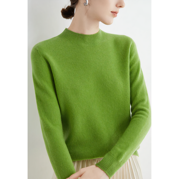 Women's elegant soft knit long sleeve pullover sweater, a comfortable and versatile fall/winter essential.