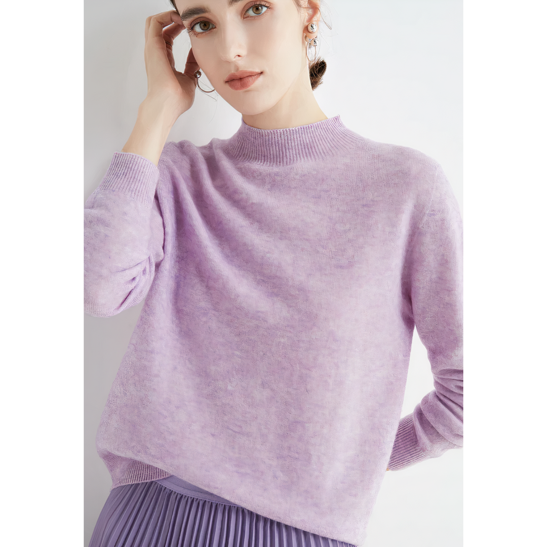 Casual chic women's soft knit long sleeve pullover sweater, perfect for elegant everyday fall & winter wear.