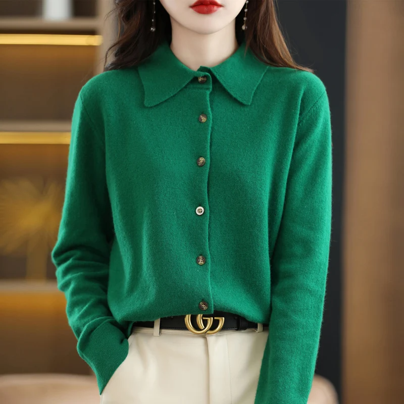 Comfortable soft women's button-up long-sleeve top. Elegant and versatile for casual or workwear fashion apparel.