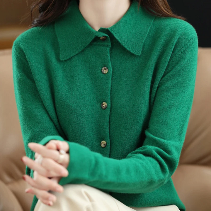 Elegant women's soft button-up long-sleeve top, ideal for professional workwear or stylish casual outfits.