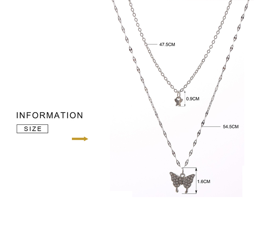 Stunning silver butterfly necklace set with a shimmering pendant, perfect elegant women's jewelry.
