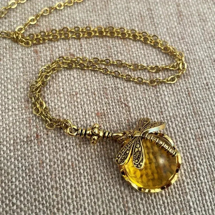 Celestial dragonfly moonstone necklace. Sterling silver gemstone jewelry, dainty & elegant for women.