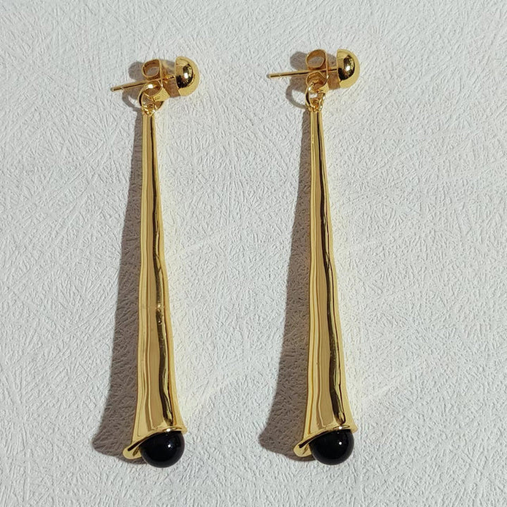 Stylish women's drop earrings, lightweight sterling silver, elegant shine.