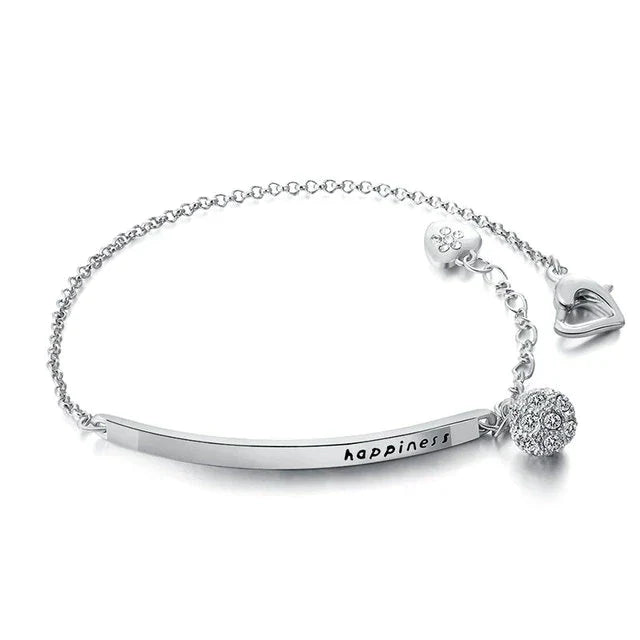 Elegant sterling silver good luck charm bracelet for women. A stylish fashion accessory or thoughtful gift.