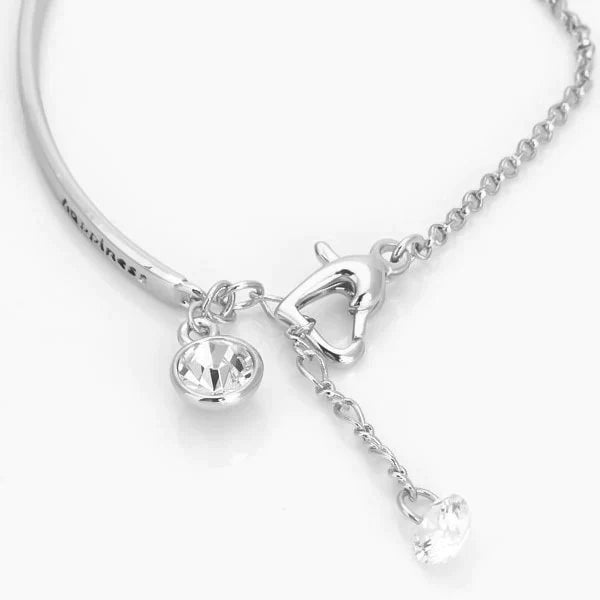 Adjustable sterling silver good luck charm bracelet. Women's elegant jewelry, perfect as a fashion gift.