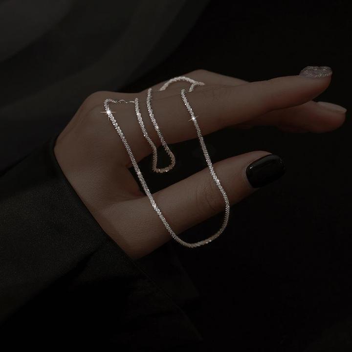 Adjustable sterling silver starlight necklace set for women, featuring brilliant sparkle and elegant design.