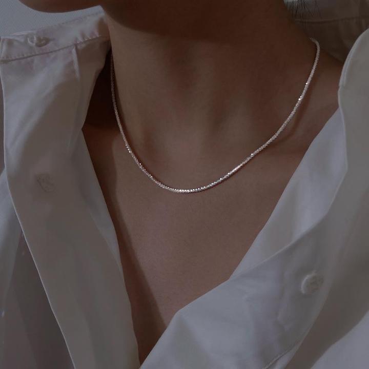 Women's elegant starlight sterling silver necklace set, designed to sparkle and shine, perfect for any occasion.