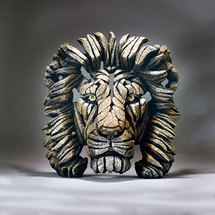 Majestic hand-painted tiger sculpture in stone resin. Stunning wildlife art for living room or office accent.