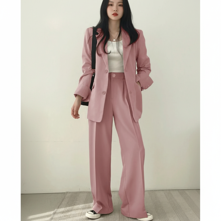 Women's Tamara cotton blend two-piece suit, an elegant business attire option with casual wear versatility