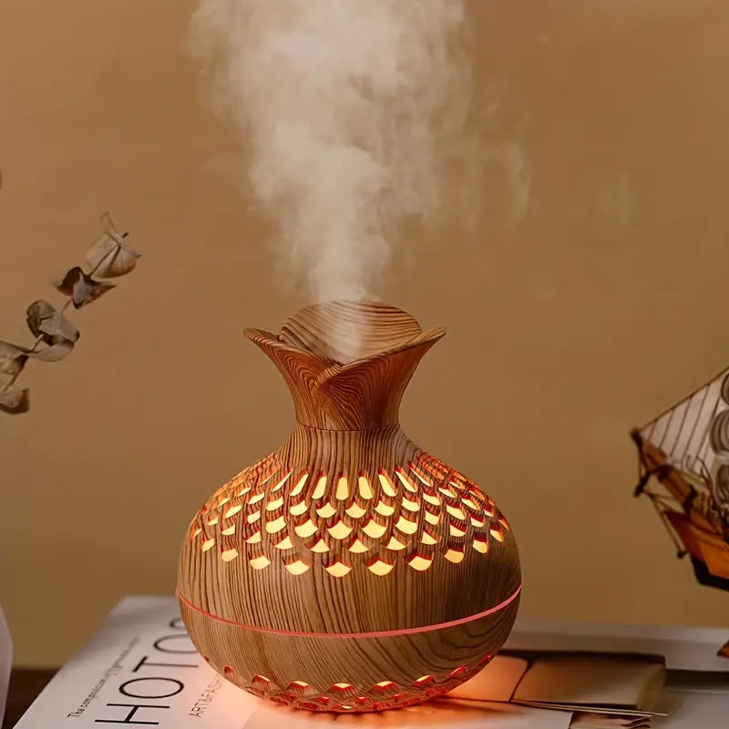 AromaBloom diffuser for home fragrance, creating a relaxing atmosphere with gentle ultrasonic mist.