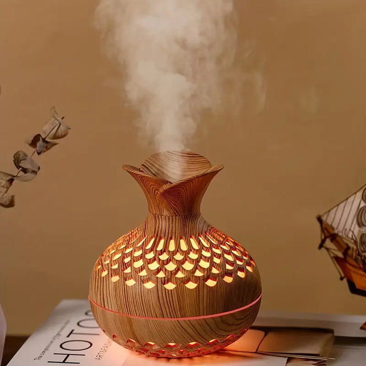 AromaBloom diffuser for home fragrance, creating a relaxing atmosphere with gentle ultrasonic mist.