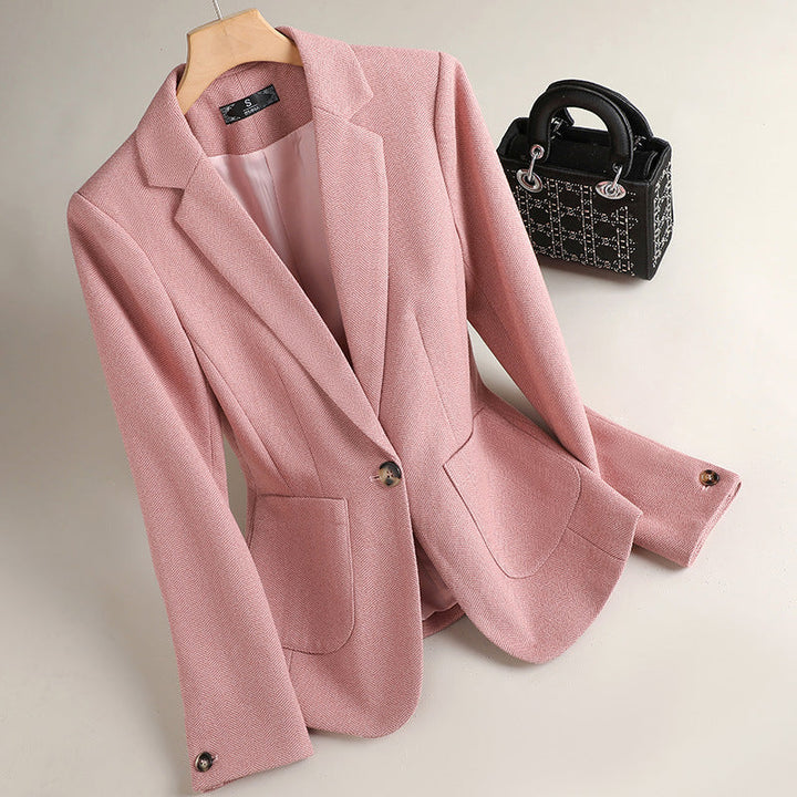 Professional gray blazer jacket, a modern tailored design for men and women's formal or smart casual outfits.