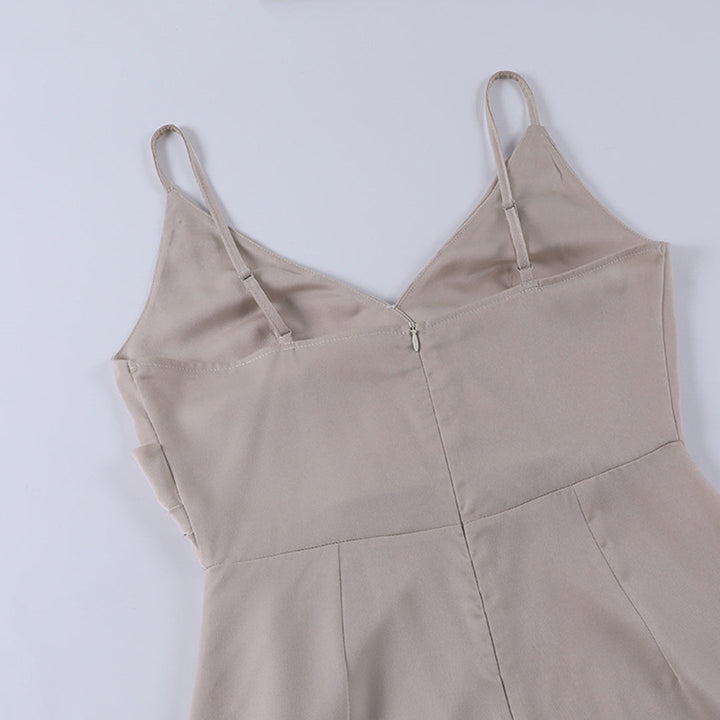 Seductive V-neck strapped maxi dress for women, elegant for special occasions.
