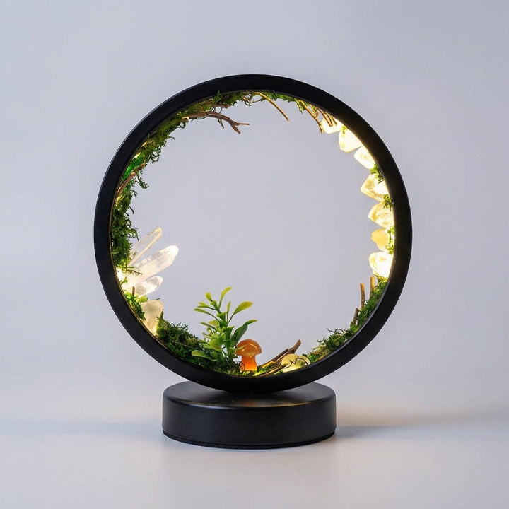 Verdalis ambient lamp with crystal details, casting a soft glow – ideal for cozy home decor.
