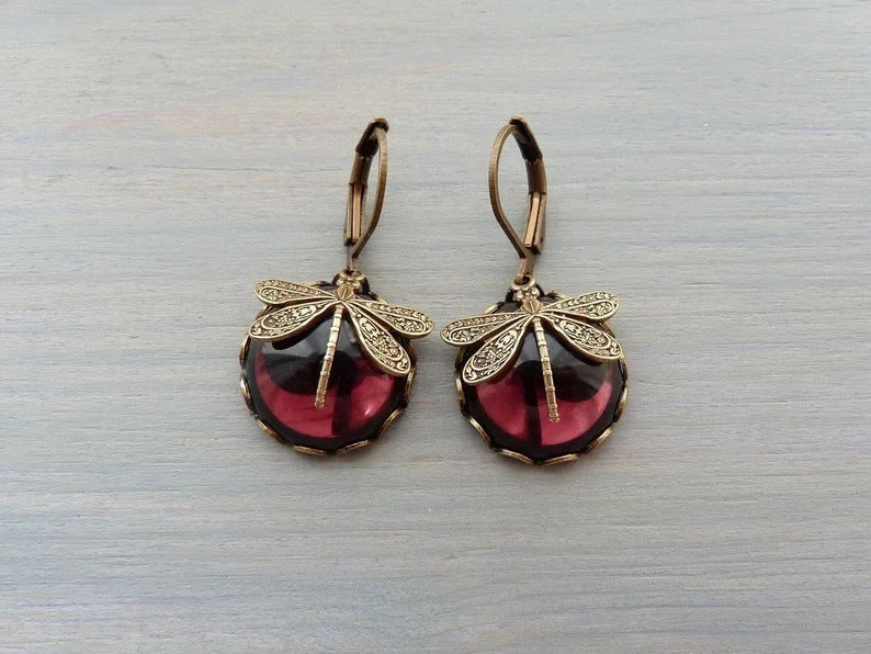 Women's vintage butterfly stud earrings, elegant and romantic fashion jewelry from the Aurora Collection.