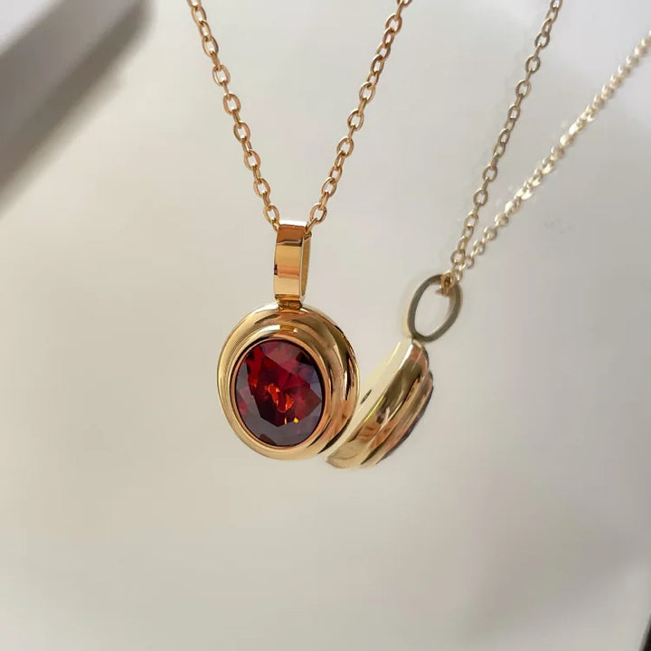 Classic vintage Celeste necklace for women, showcasing a square gemstone pendant with a silver finish.